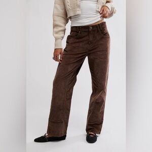 Free People We The Free Risk Taker Corduroy Jeans Chocolate Brown Size 33
